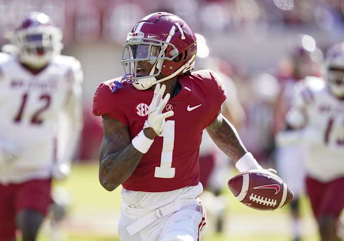 Alabama WR Jameson Williams scores touchdown